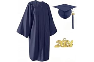 YIIOSS Unisex Matte Graduation Gown Cap Tassel Set 2024 for High School and College