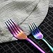 20 Piece Rainbow Flatware Set, Stainless Steel Titanium Colorful Plated Flatware Set, Silverware Set Service for 4