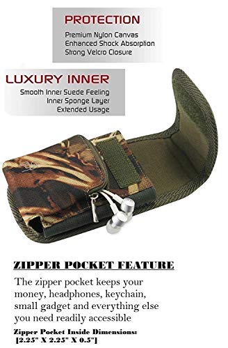 Military Grade Cell Phone Case, Rugged Outdoor Carry Pouch Belt Clip Compatible w/ [iPhone 6 6S 7 8 X XR XS (4.7'')] Kyocera DuraForce Rugged Canvas Holster Fits Phone with Battery Case