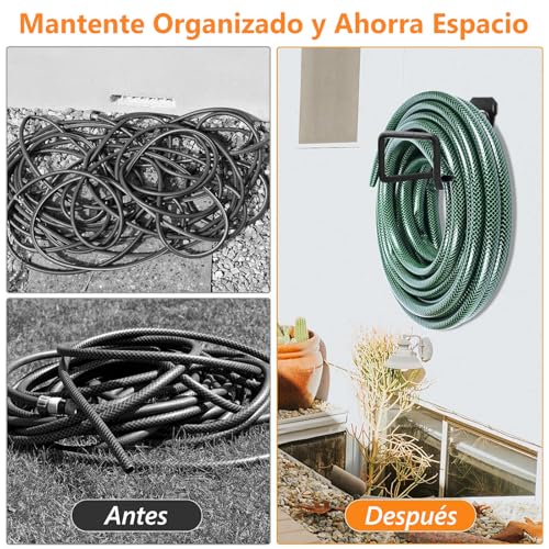 TRYXZSZ Soporte de Manguera de Jardín de Metal 2PCS, Porta Mangueras para Jardin, Porta Manguera, Antideslizante y Durable, Puede Soportar 100 kg, para Jardines, Garajes, Talleres, Tubería de Agua