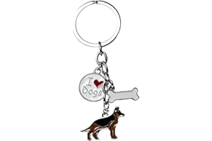 Harikaji Dog Keychain Ring, Cool Cute Pet Dog Keyring Bag Charm Mini Metal Key Ring Keyfob