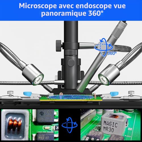 Andonstar AD409 Max HDMI Digital Microscope with Soldering Station Endoscope 10.1" LCD Display 300X USB Camera for Professional PCB Welding Support Windows PC