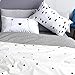 BuLuTu Forest Bear Kids Queen Duvet Cover Cotton 3 Pieces Duvet Cover Set Black and White Toddler Bedding Triangle Full Bedding with Zipper Closure for Teen Boys Girls,No Comforter