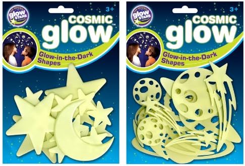 The Original Glowstars CompanyB8987 Cosmic Glow Moon, Stars and Galaxy (Pack of 2)