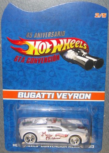 #3/5 VEYRON Hot Wheels 2013 Mexico Convention Merry Christmas Limited Edition Bugatti VEYRON Very Rare 1:64 Scale Collectible Die Cast Car - Only 5 Made Worldwide!!! Code-3.