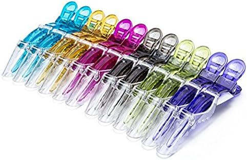 12 Pcs Transparent Salon Croc Clips Hair Styling Clips-Sectioning Plastic Alligator Hair Clip DIY Accessories Hairpins-hairgrip for Women and Girls (Transparent Croc Clips, 12pcs)