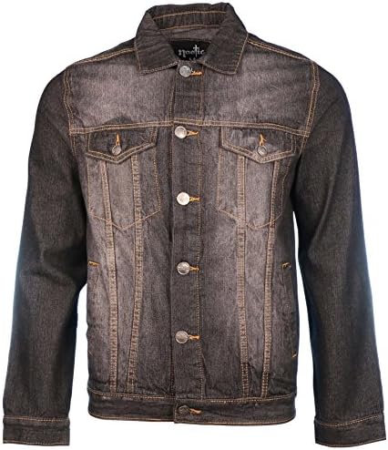 Nostic Men's Button Up Jean Jacket-Black Blast 2603-XL