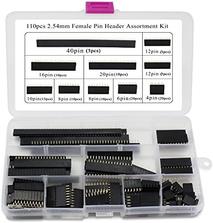 OCR 2.54mm Breakaway PCB Board Header Connector Assortment Kit for Arduino Shield (110pcs)