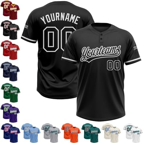 Amazon.com: Custom Novelty Blue Brush Style Baseball Jerseys for 