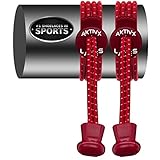 AKTIVX SPORTS LACES – No Tie Shoelaces that Lock – Replacement Elastic Shoelaces, Athletic Laces for Running Gear Accessories, Mens Womens or Kids Shoes, Fitness Exercise Equipment (Red)