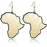 African Map Earrings Acrylic African Map Shape Dangle Drop Earrings for Women Hip Hop Jewelry Gifts