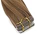 Sunny 18inch Balayage Tape In Hair Extensions Human Hair Color Medium Brown to Ash Blonde Highlight Blonde Remy Real Human Hair Extensions 20pc 50g