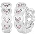 Rhodium Plated Pink Crystals Small Huggie Heart Girl Hoop Earrings 0.39