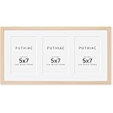 9x18 Oak Wood Picture Frame - 9x18 Photo Frame with Mat Display 3Pcs 5x7 Photos, 5x7 Picture Frame Wood, Natural Solid Wooden
