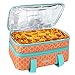 MIER Insulated Double Casserole Carrier Thermal Lunch Tote for Potluck Parties, Picnic, Beach, Fits 9 x 13 Inches Casserole Dish, Expandable by Mid Zipper, Orange
