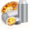 Urisgo 100 stuks wegwerp eiertaartbekers, aluminiumfolie mokken bakken, cupcake, blik vorm rond eiertart blikjes, voor…