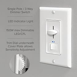 Maxxima Dimmer Electrical Light Switch - Featuring