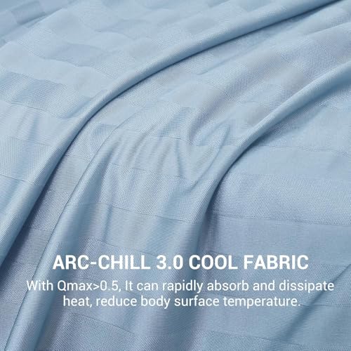 Elegear Summer Cooling Blanket 150×200 cm, Summer Blanket for Sofa, Bed, Travel, Japanese Cooling Fibers ARC-Chill 3.0 Q-MAX >0.5 Absorbs Body Heat, Soft and Breathable, Blue
