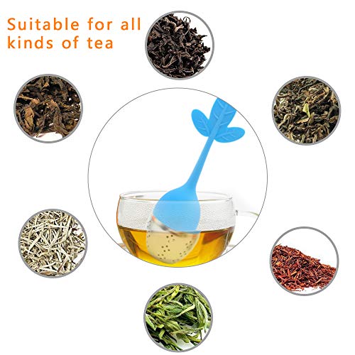 5 pack Loose Leaf Tea Infuser,Stainless Steel Fine Mesh Loose Tea Strainer with Anti Heat Silicone Handle,Perfect Tea Balls Tea Strainers By Korty (Random Color)