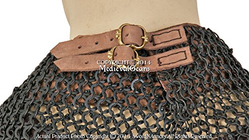 Large Size Medieval Chainmail the Standard Aventail Round Ring Riveted 18G Steel - Image 4