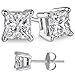 FANTOM Cubic Zirconia Princess Cut 925 Sterling Silver Stud Earrings. 1.00 Carat Total Weight Princess Cut Cubic Zirconia. 1/2 Carat Each Stone