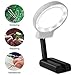 Fancii LED Lighted Hands Free Magnifying Glass with Light Stand - 2X 4X Large Portable Illuminated Magnifier for Reading, Inspection, Soldering, Needlework, Repair, Hobby & Crafts