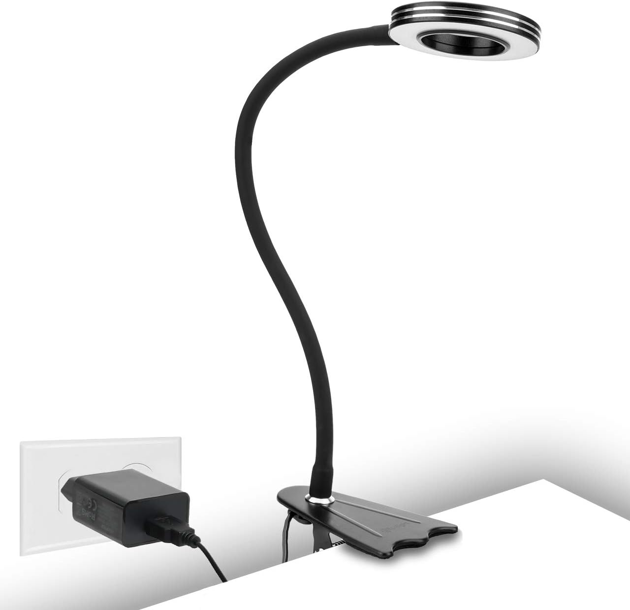 Greensen LED Klemmleuchte - Dimmbare Leselampe Mit Clip & Schwanenhals USB