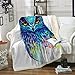 Into The Blue by Pixie Cold Art Owl Blankets and Throws for Adults Women Kids Blue Owl Throw Blanket Owl Sherpa Fleece Blanket Plush Blanket Owl Gifts for Owl Lovers Girls (50