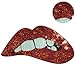 Crqes 1 Pcs Embroidered iron on patches for clothing Red sequins Lips DIY Motif Applique,9.83inch4.32inch