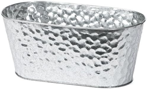 Skalny 82911 14"x7"x6" Oval Silver Tin Planter