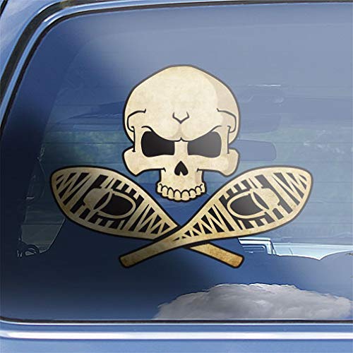 Snowshoeing Skull & Crossbones Decal Sticker