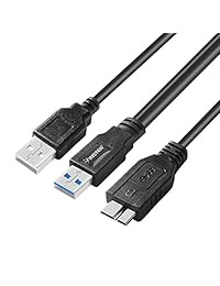 Insten Dual USB 3.0 tipo A a Micro-B USB y forma Hi Speed Cable Disco Duro Externo para Seagate Toshiba WD HITACHI Samsung Wii-U Note 3