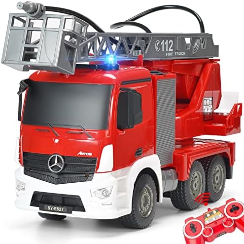 DOUBLE E Remote Control Fire Truck Extendable 18 Inch Rescue