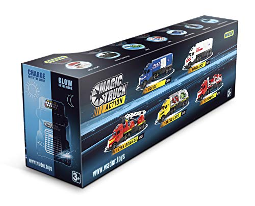 Wader 36220 - Magic Truck Feuerwehr mit ausziehbarer Leiter und Wasserspritze, fluoreszierende Lichter, ab 3 Jahren, ca… – Bild 4