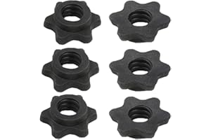 Esforzarse Spinlock Collars 6 Pcs, Dumbbell Rod Nut, PVC Anti-Slip Lock Collar Screw for Barbell Dumbbell Weight Lifting(2.5c