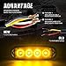 Xprite Amber Yellow 4 LED 4 Watt Emergency Vehicle Waterproof Surface Mount Deck Dash Grille Strobe Light Warning Police Light Head with Clear Lens - 4 Pack