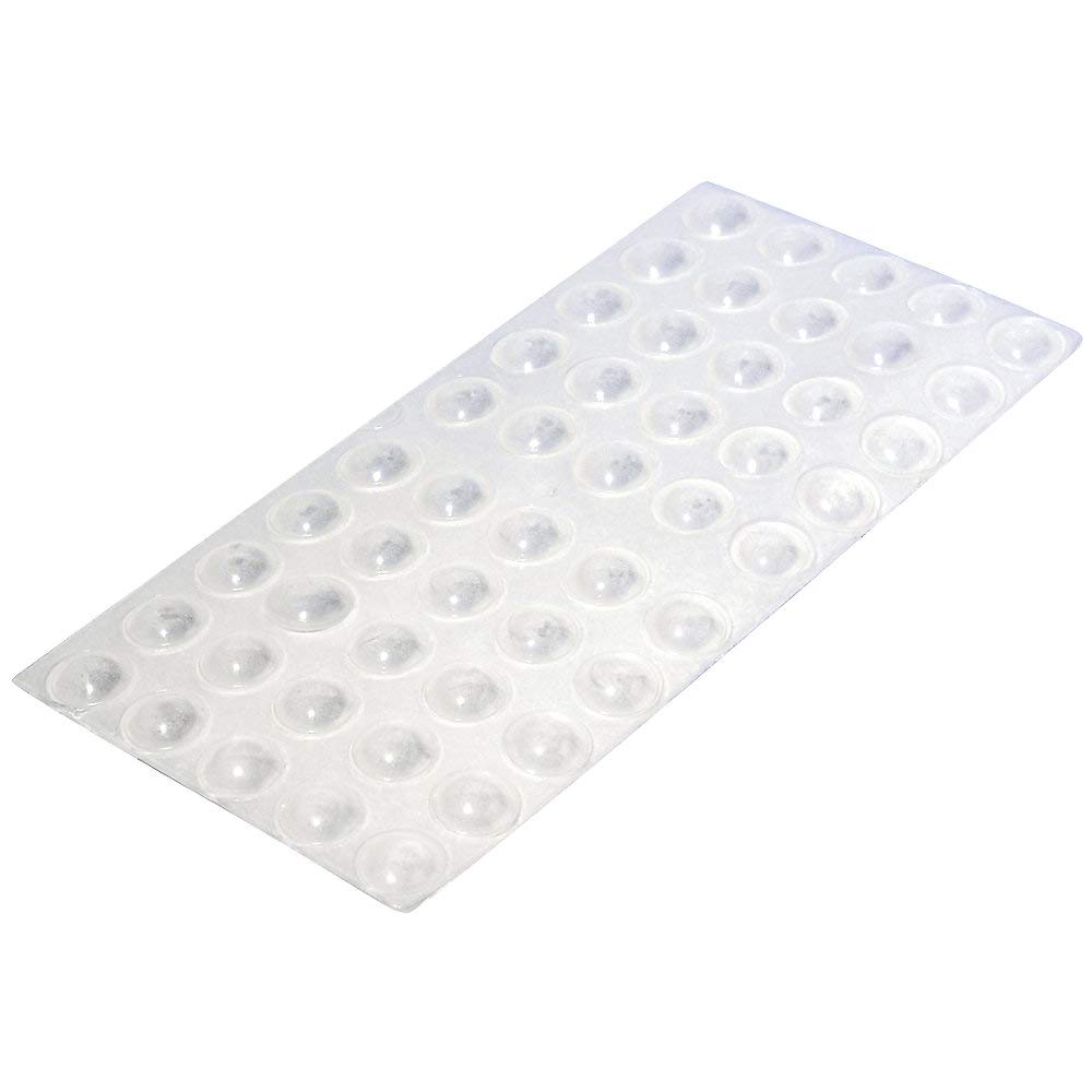 Hardware Solutions - Self-Adhesive Rubber Drawer or Cabinet Door Stoppers - 9mm - Pack of 49 - Clear Finish