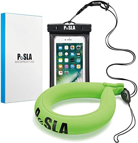 PeSLA Universal Waterproof Case,Waterproof Bag Pouch,Waterproof Phone Case Dry Bag for iPhone Ⅹ/8/7Plus/6s/6/6sPlus,Samsung Galaxy S8/S8Plus,Devices Up to 6.0" with Comera Float Strap (Black+Green)