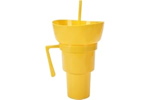 Snack and Drink Combo Cup - Cups with Bowl on Top,Spill-Proof Fruit Holder for Meals Sofa Kids Travel Dessert Bedside Car Tri