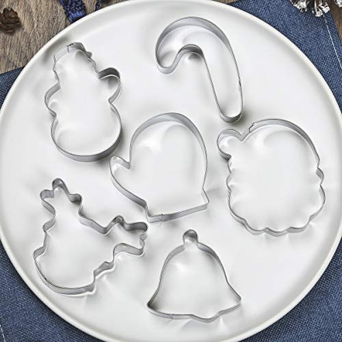 KAISHANE Christmas Cookie Cutters for Kids Set of 9 - Star Tree Angel Bell Stocking & More Shapes - Thumbnail 3