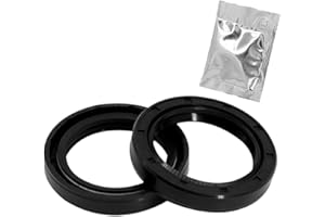 Yethuanru TC 25mm X 32mm X 4mm, 2PCS Black Double Lip Oil Seal, Nitrile Rubber Cover Double Lip with Spring, Oil Shaft Seal Fit for Bearing Shaft