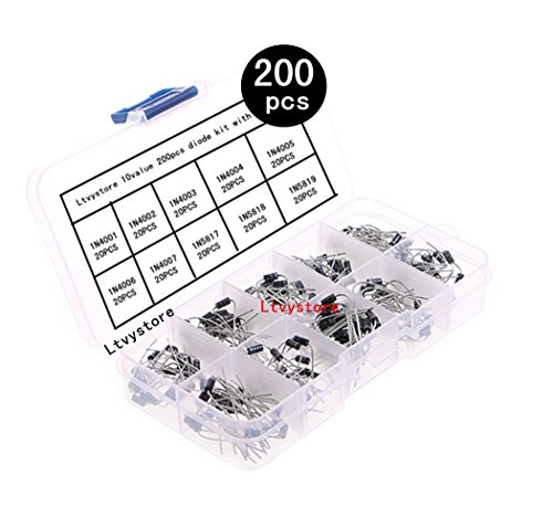 Ltvystore 200PCS 10Value (1N4001~1N5819) Diode Assorted Assortment Kit Set with Clear Box (Lable Diode) - Thumbnail 5