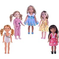 XADP 5 Sets Doll Clothes Dresses Clothing for 14 Inch and 14.5 Inch Dolls, American Girl Wellie Wishers Doll
