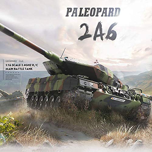 WZRY RC Panzer, Deutscher Leopard 2A6 Schwerer Panzer 1:16 RC Panzer, Vollmetall RC Spielzeug Tank, 2.4G Drahtloser… – Bild 4