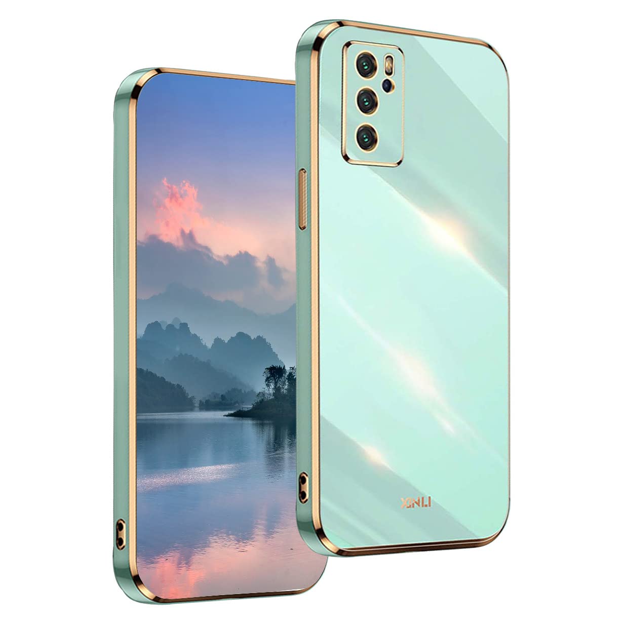 UPLAI Case for OPPO A16/OPPO A16s/OPPO A54s, Ultra Thin Shockproof Protection Cover with Electroplating Design, Premium TPU Bumper and Soft Silicone Stylish Durable Cover.(Green) — image 1