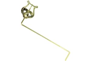 TUOREN 3/4 Vertical Keys Euphonium Marching Lyre Metal Plating Clamp-On Baritone Horn Euphonium Music Sheet Holder Clip for Marching Band Beginner Practicing Gold