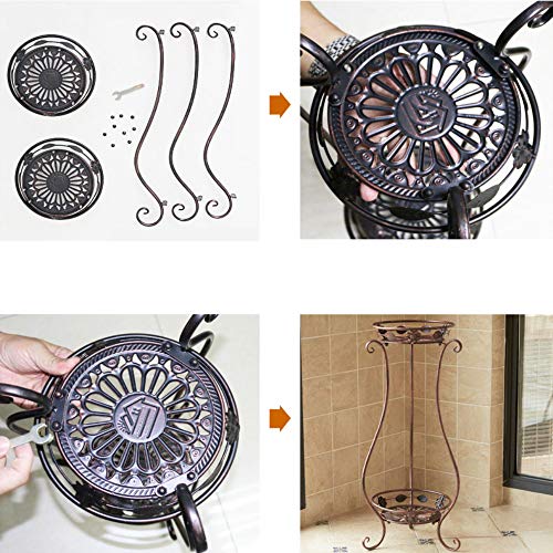 Metal Tall Plant Stand Indoor/Outdoor,Iron Flower Pot Holder Small Plant Holders,Flower Pot Stand Flower Pot Supporting,Potted Plant Stand Plant Rack Planter Stand,for Home,Garden,Patio(Bronze,24.4in)