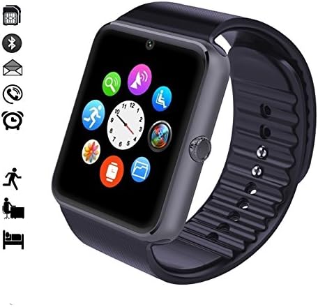 Bluetooth Smartwatch WGHL Sport Smart Wrist Watch 1.54 Inch Touch Screen Smart Watch Supports SIM Card Slot / TF Card with Pedometer Camera Sleep Monitor for Android Samsung Huawei LG (Black)