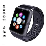 Wingtech Smart Watch Phone 1.54 Inch Phone Syc Fully Support Android 4.3 above and iPhone5s /6/6s/7/7s/8 (Partial Functions for iPhone) (Black)