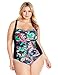 Amazon Brand - Coastal Blue Women's Plus Size One Piece Swimsuit